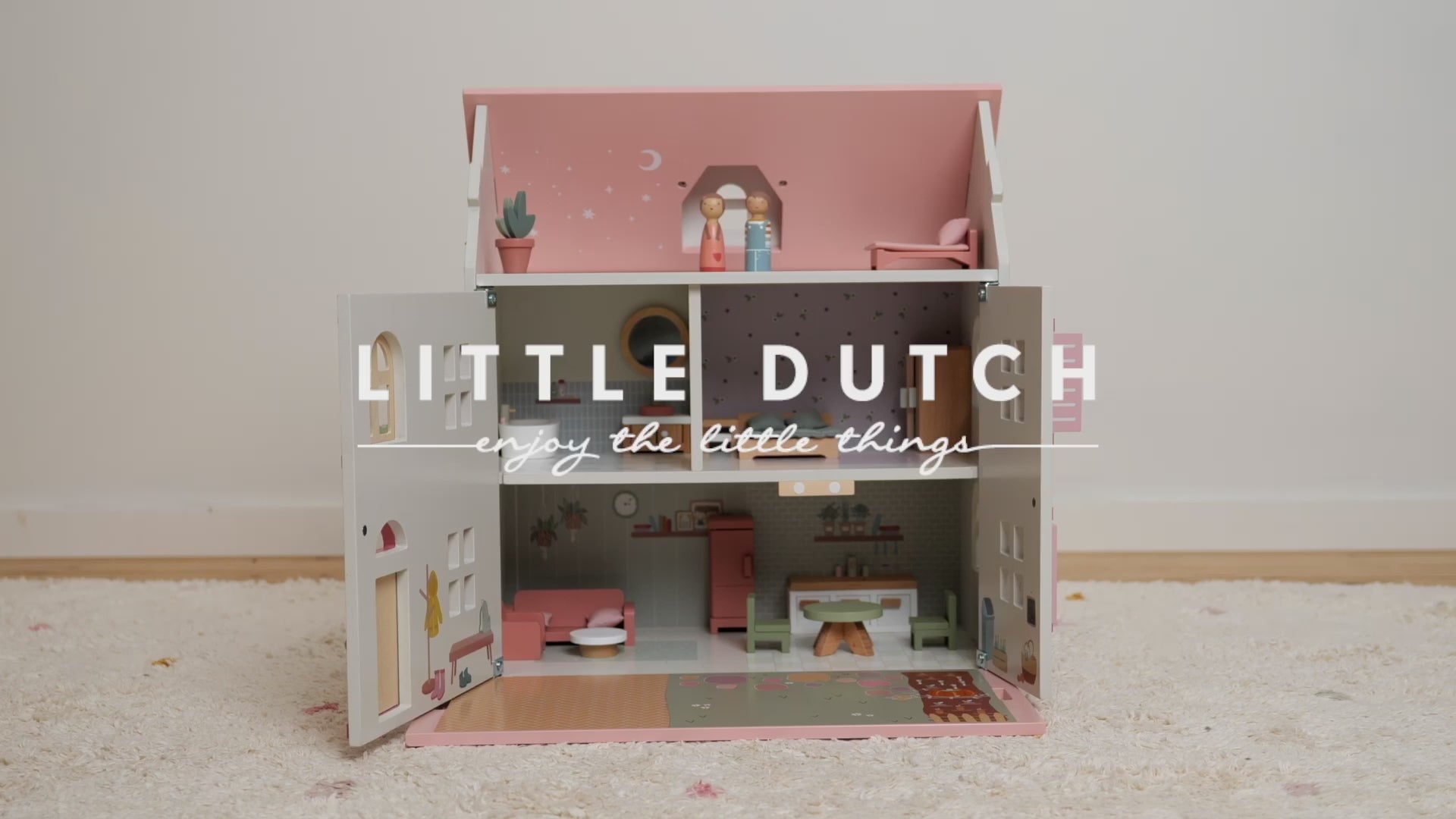 Video - Jaunā Little Dutch koka leļļu māja, Little Farm Doll's House, LD7117