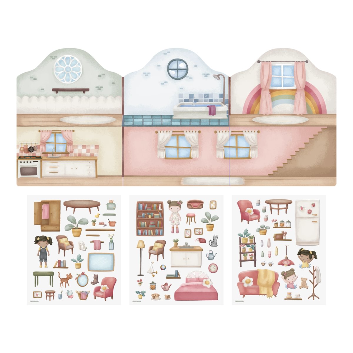 Daugkartinio naudojimo lipdukų knygelė „Rosos namai“, „Mažoji olandė“