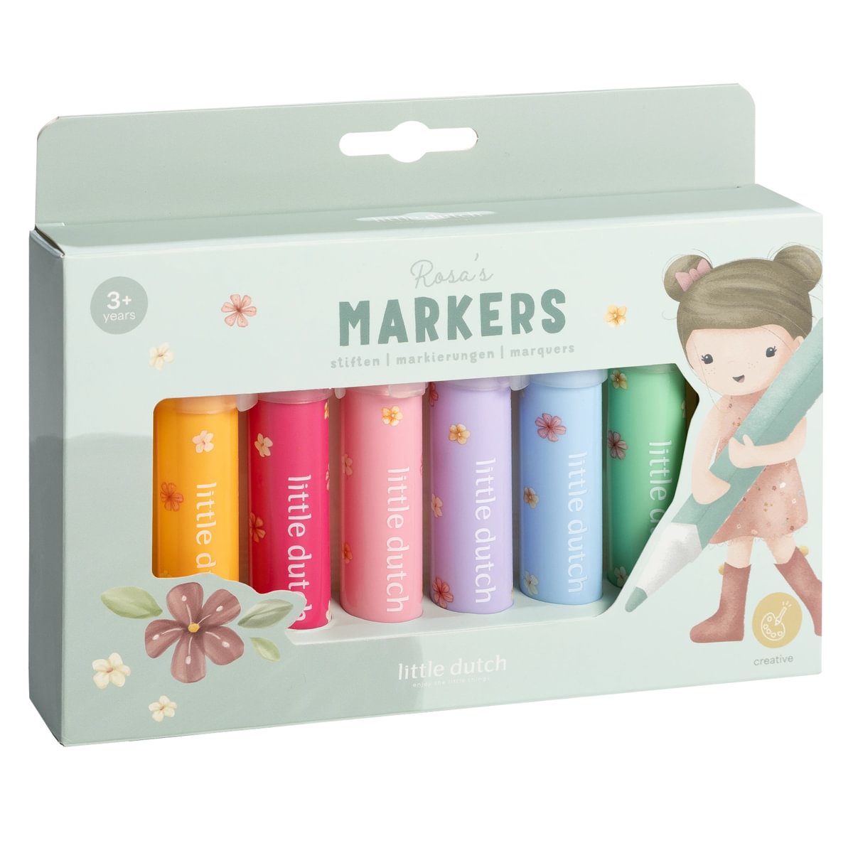 Flomāsteri Rosa & Friends, Felt Tip Markers, Little Dutch, LD126749