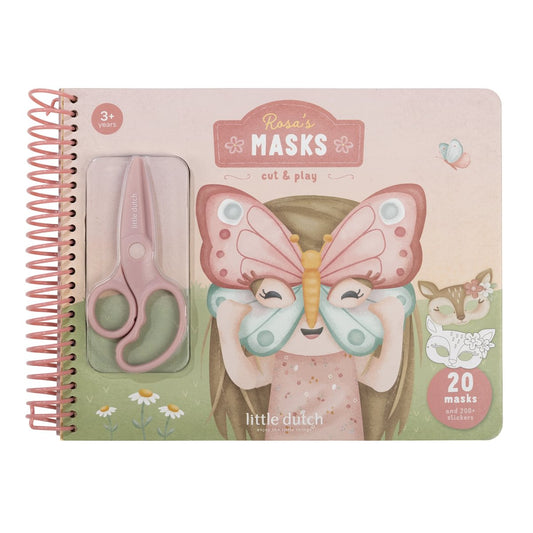 Rokdarbu grāmata ar šķērēm Book with Scissor Rosa & Friends masks, Little Dutch, LD126824