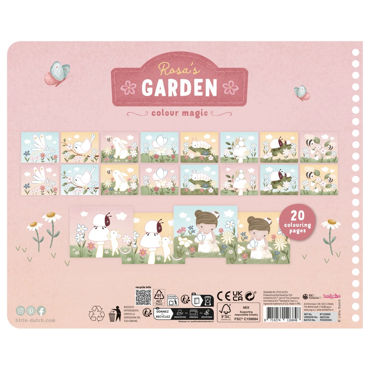 Rokdarbu grāmata ar šķērēm Book with Scissor Rosa & Friends masks, Little Dutch, LD126824