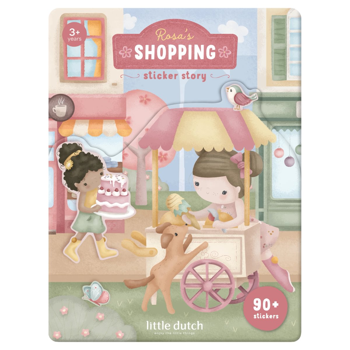 Uzlīmju aktivitāšu grāmata Sticker Story Booklet Rosa's Shopping, Little Dutch, LD126763
