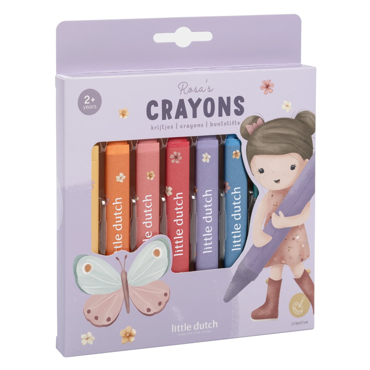 Pasteļu krāsas krītiņi Rosa & Friends, Wax Crayons, Little Dutch, LD126701