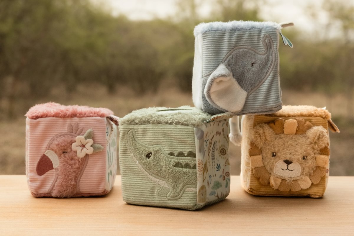Mīkstie kubi Safari Friends, Soft Block Set, Little Dutch, ld8316