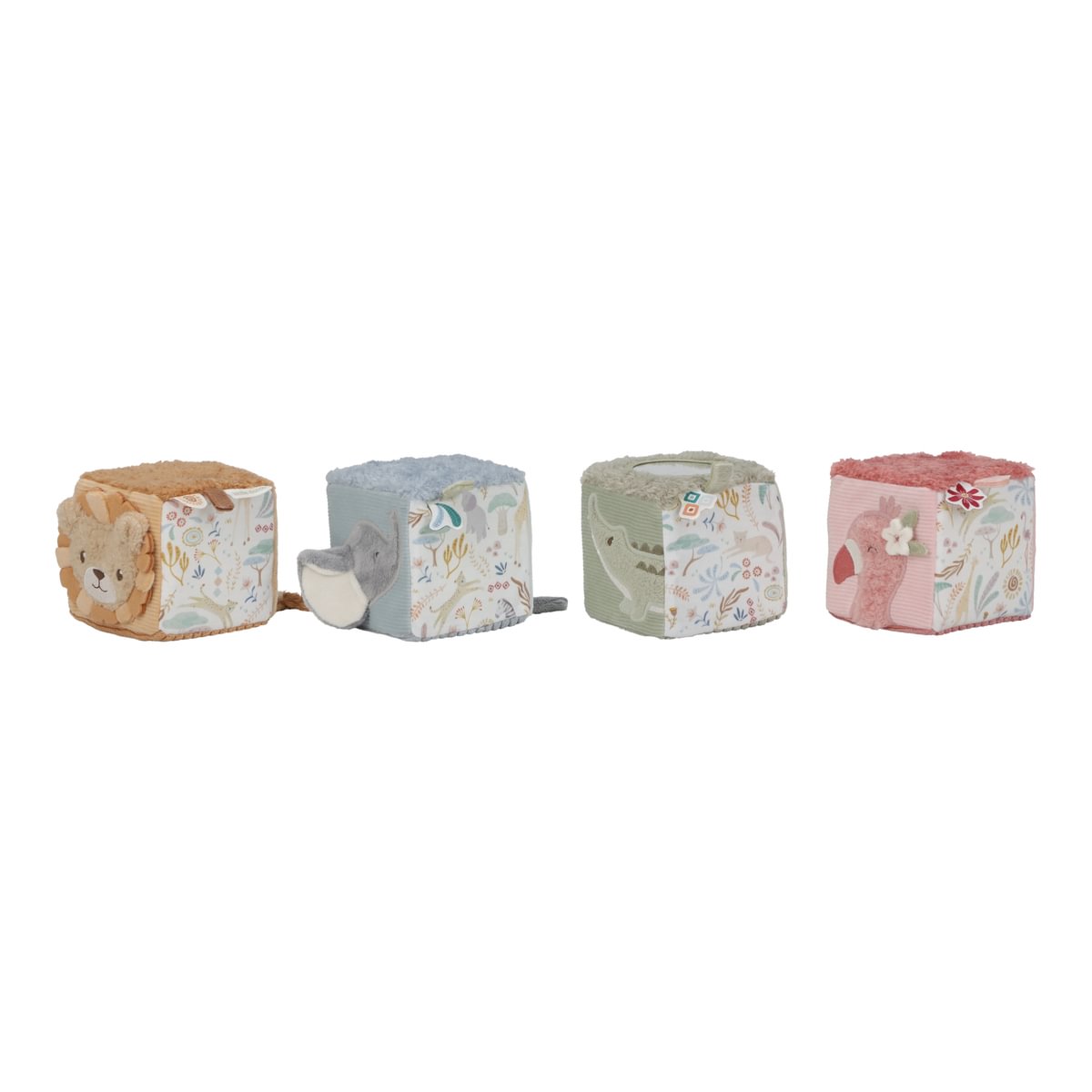 Mīkstie kubi Safari Friends, Soft Block Set, Little Dutch, ld8316