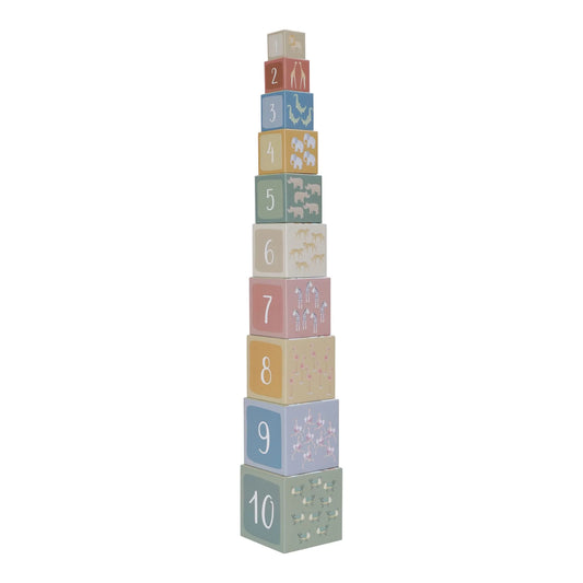 Kraujamie kartona kluči, Stacking Tower Safari Friends, Little Dutch, LD7439