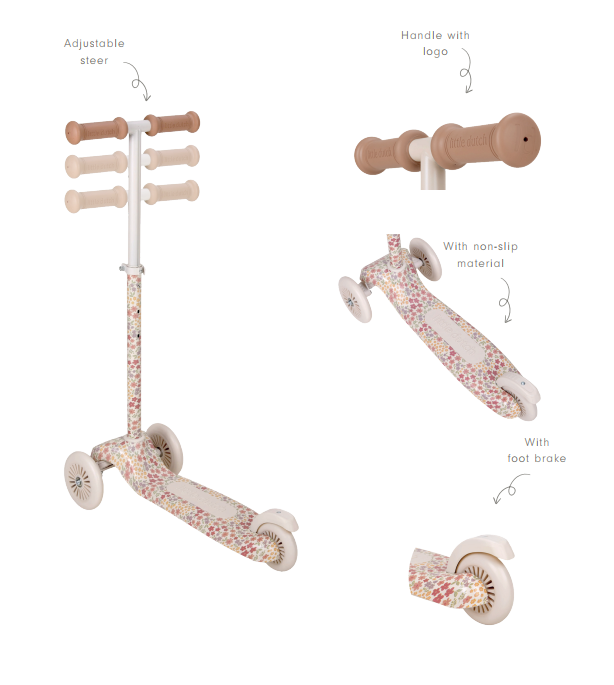 Bērnu skrejritenis Sunny Flower, Scooter 3-Cycle, Little Dutch, 6085