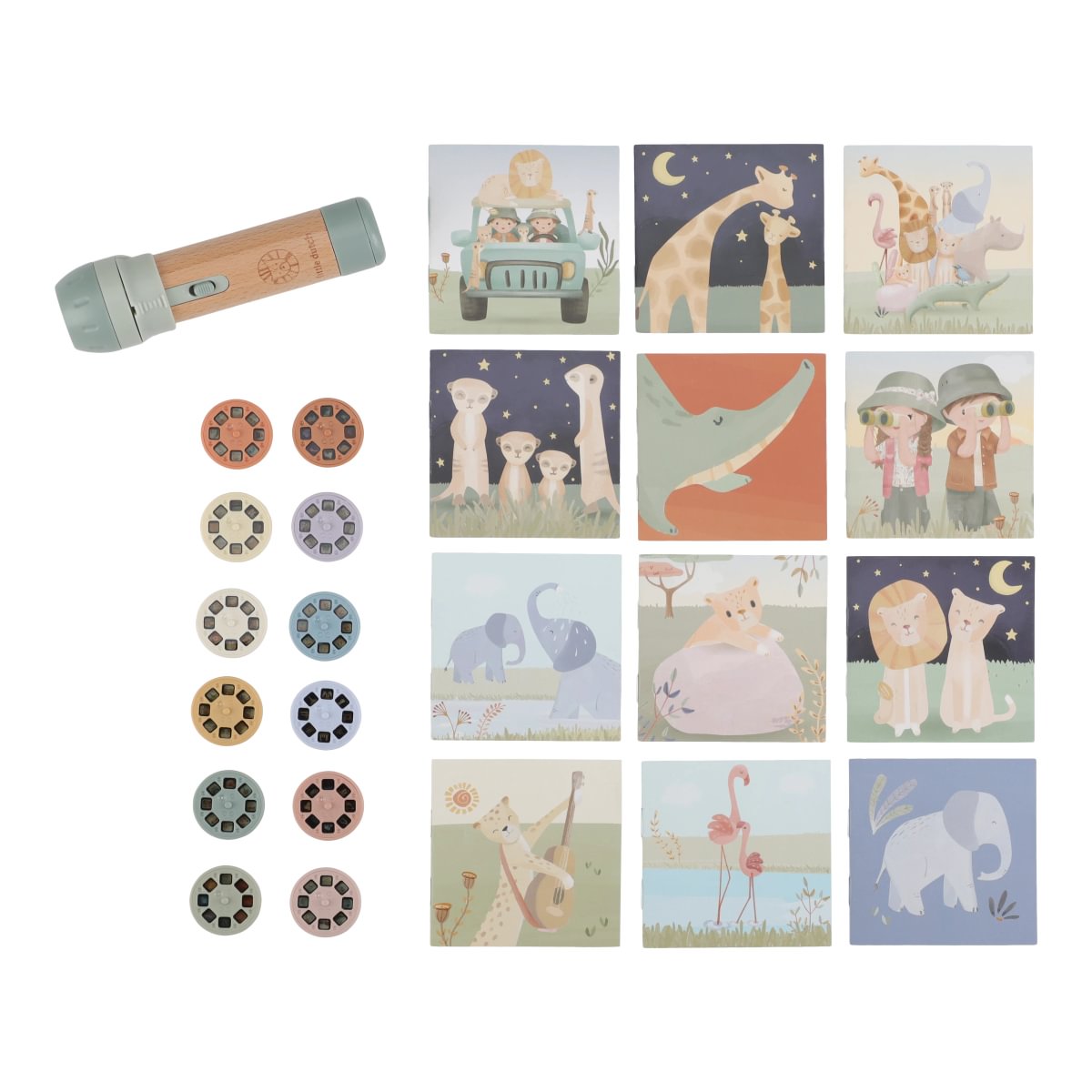 Bērnu projektors Safari Friends, Stories Projector Torch, Little Dutch, LD7490