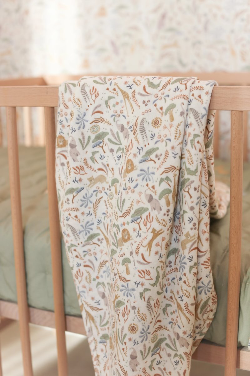 Muslīna kokvilnas sedziņa / autiņš Muslin Swaddle, Safari Wonders, Little Dutch, TE51906047