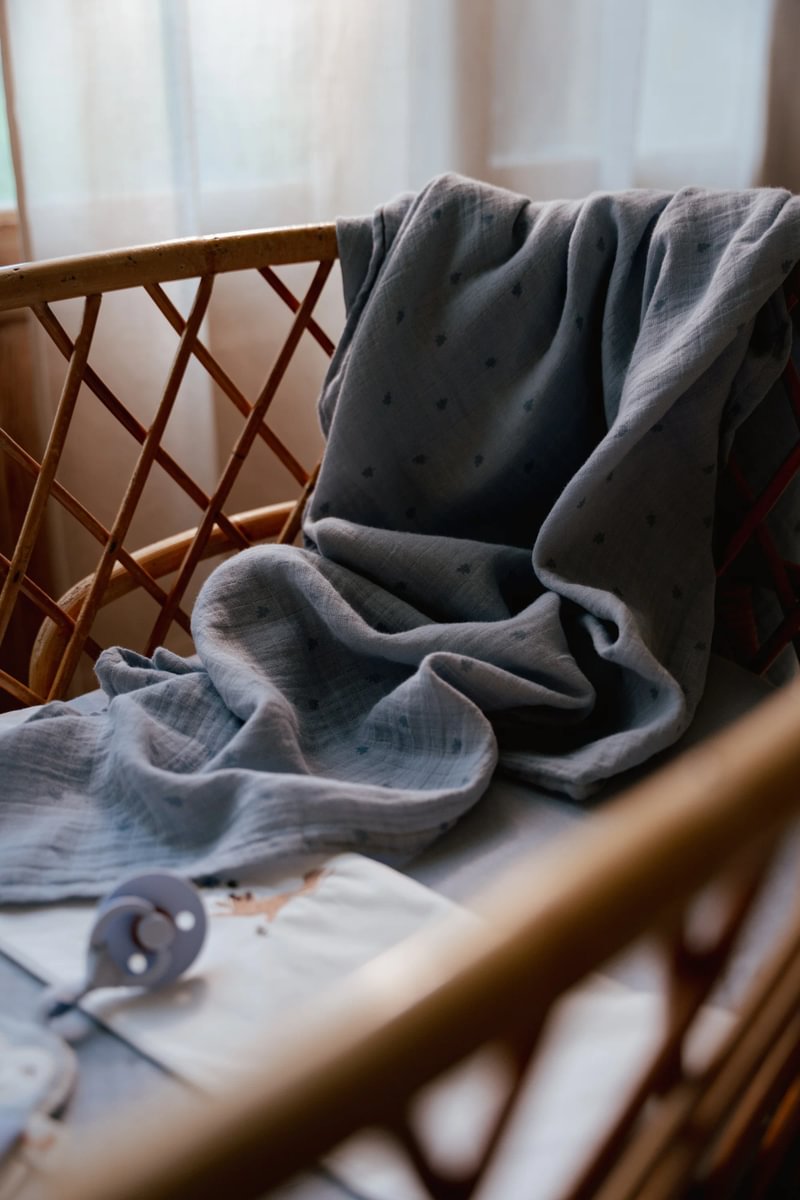 Muslīna kokvilnas autiņi Muslin Swaddles, Pure Denim Blue, Little Dutch