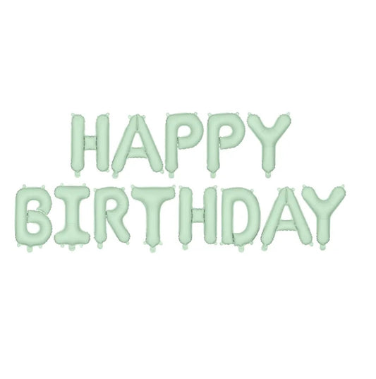 DIY Balonu virtene Happy Birthday, zaļš, 340x35cm