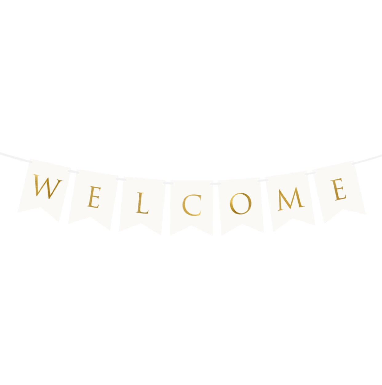 Svētku virtene ar uzrakstu "Welcome", balta, 250cm