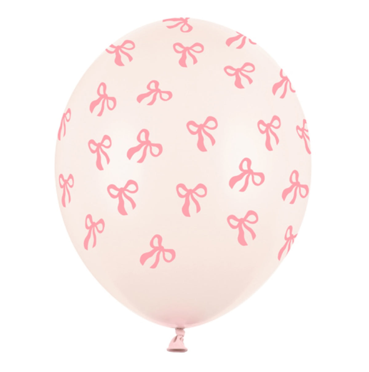 Balons - Bows Beige, bēšs ar rozā bantītēm, 30cm