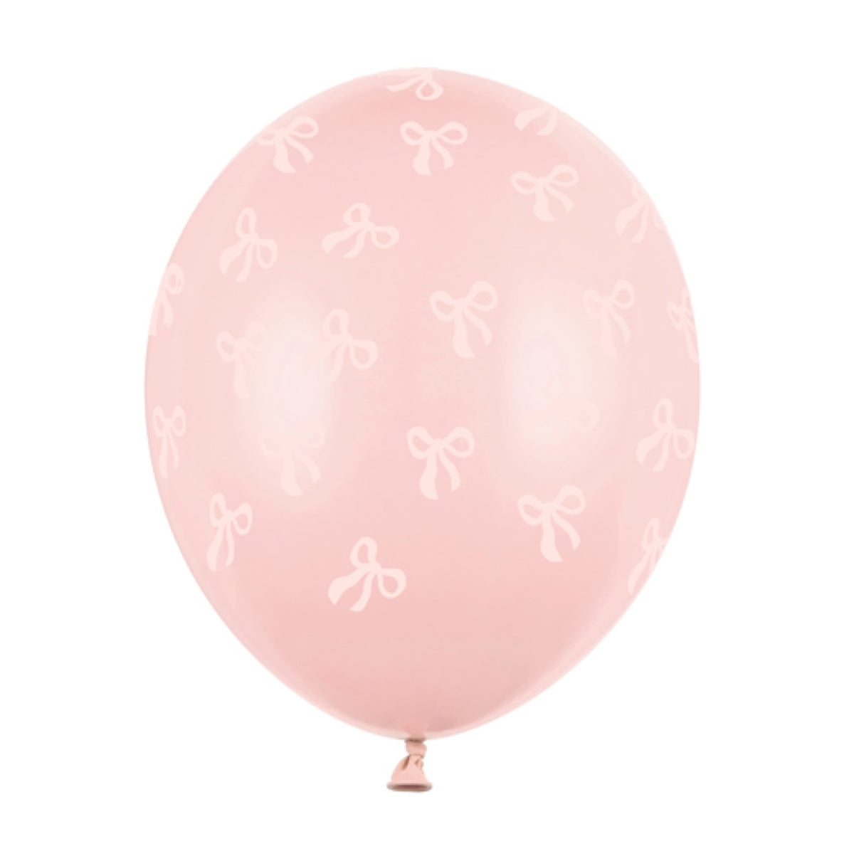 Balons - Bows Pink, rozā ar bēšām bantītēm 30cm
