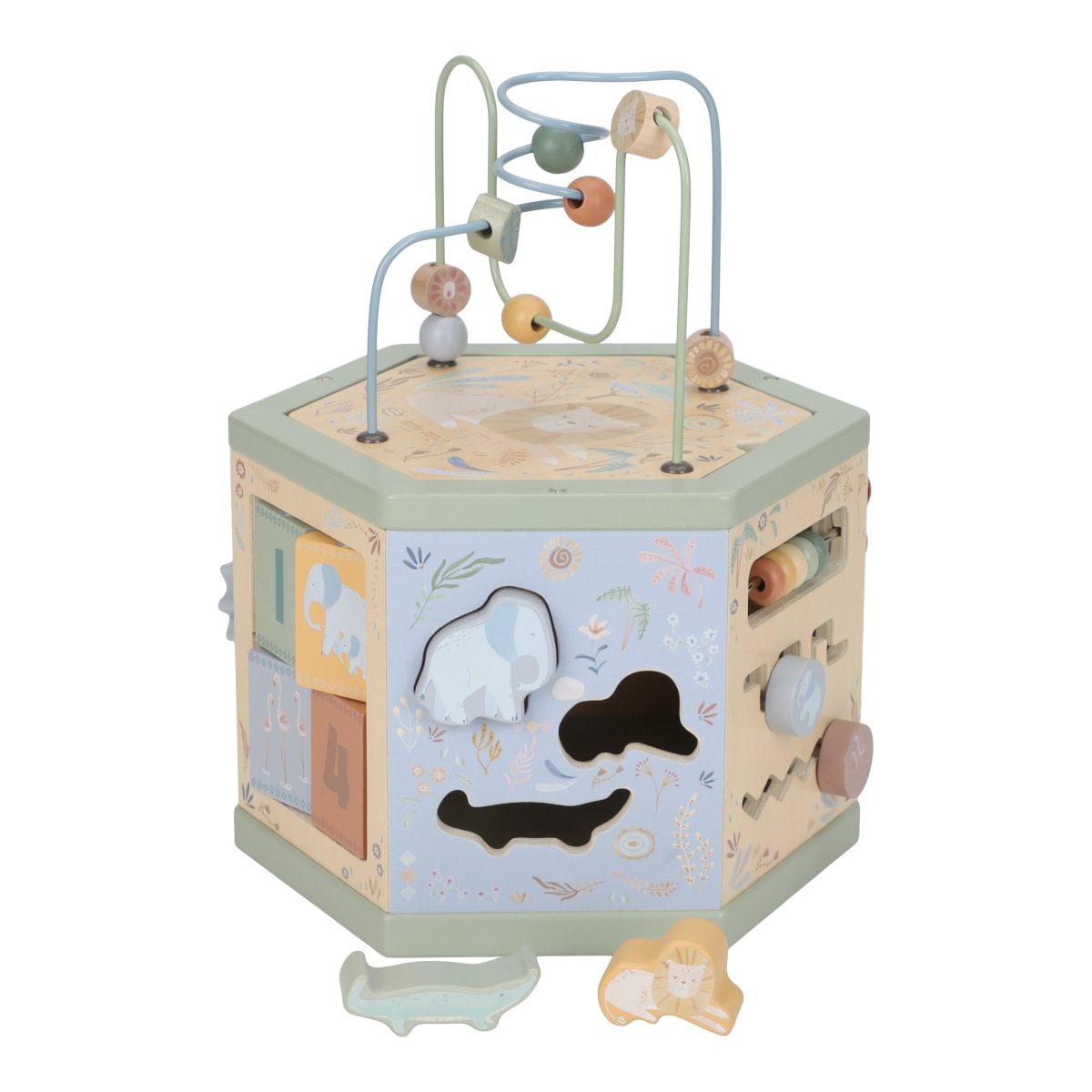 Aktivitāšu kubs, sešstūra, Safari Friends, Activity Cube Hexagon, Little Dutch
