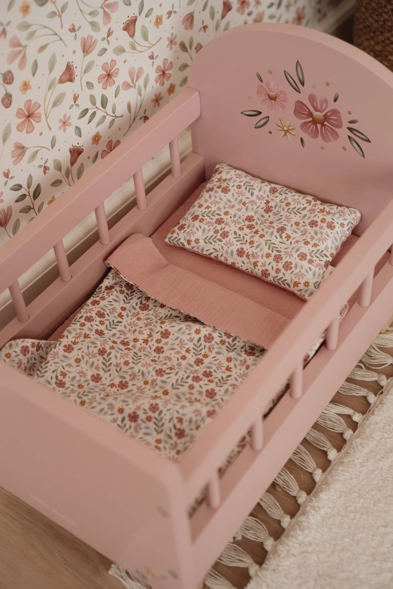wooden doll bed