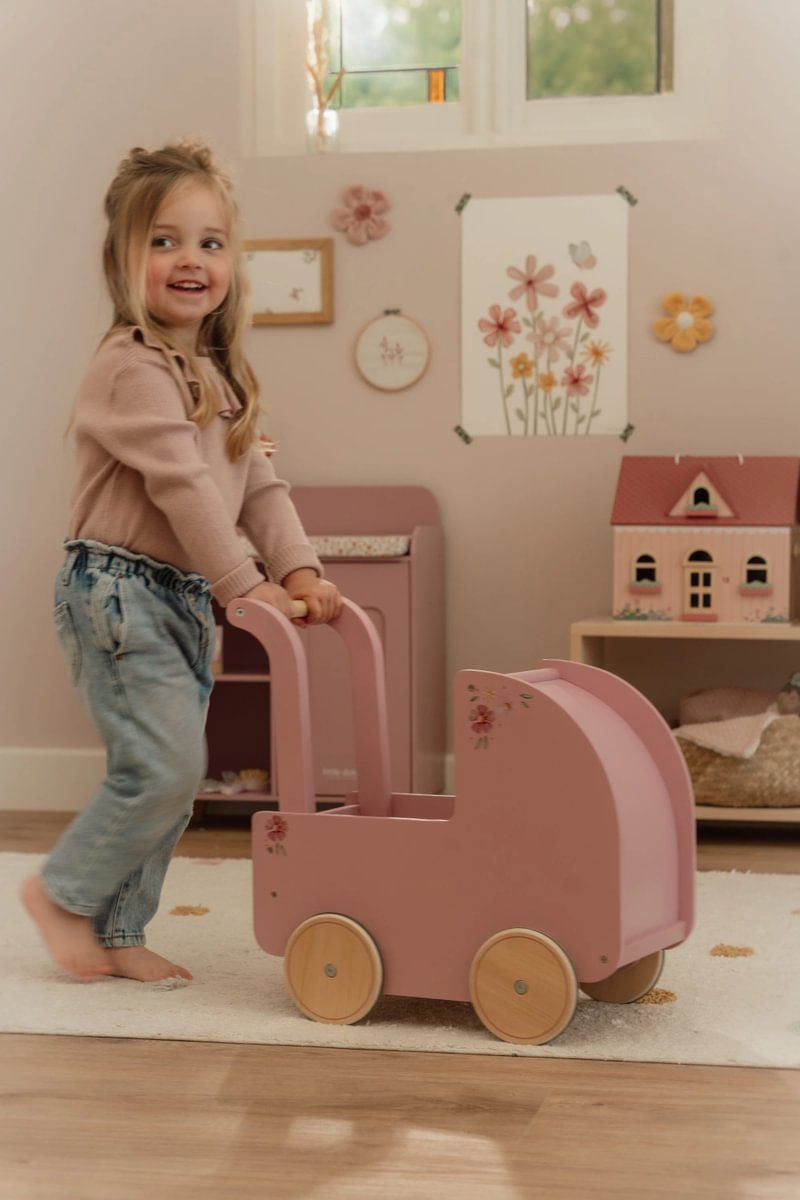 Leļļu koka rati, Wooden Doll Pram, Little Dutch, LD2519