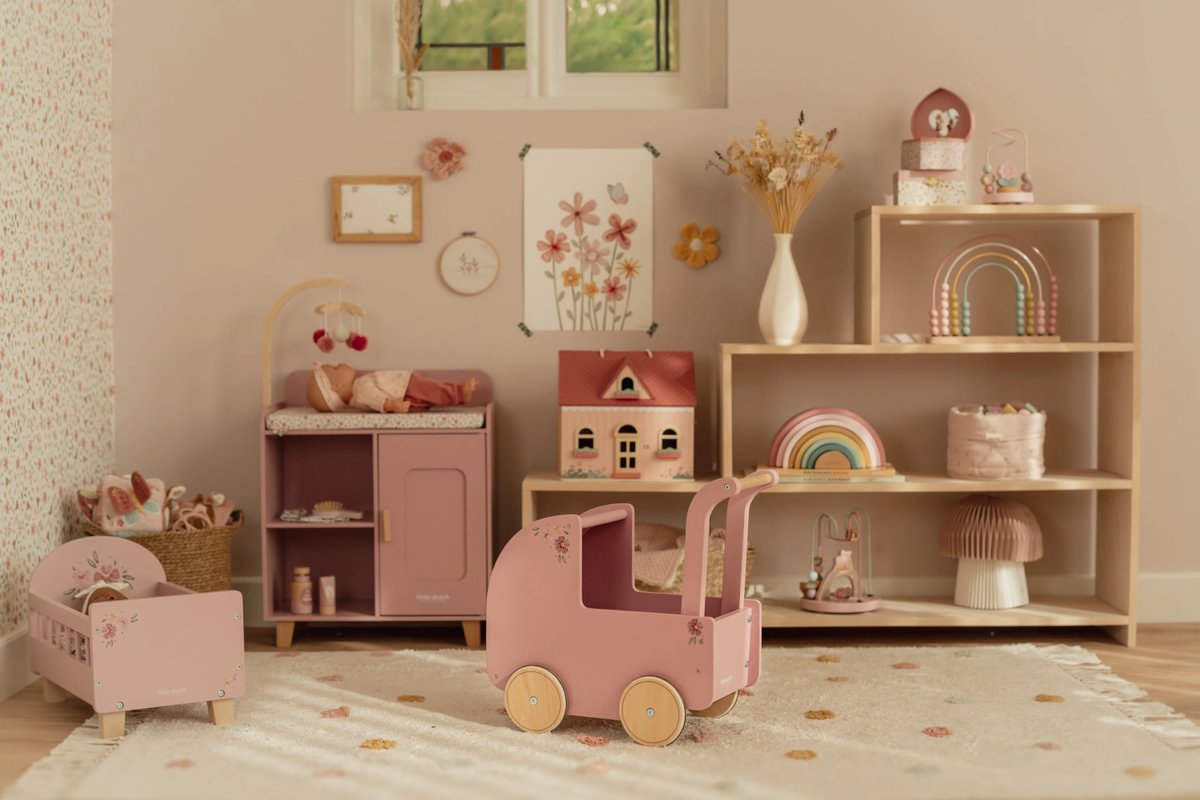 Leļļu koka rati, Wooden Doll Pram, Little Dutch, LD2519
