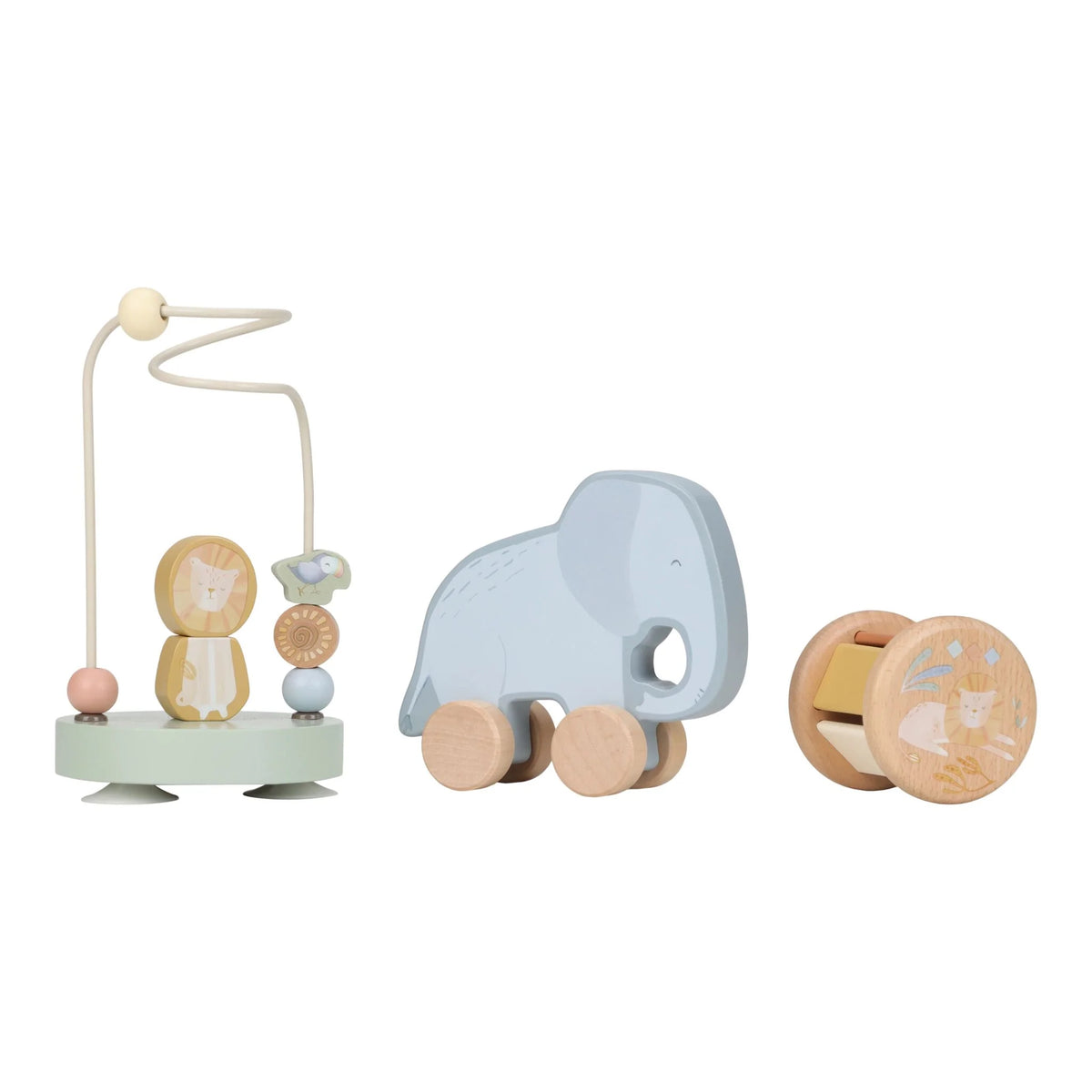 Raudzību dāvanu komplekts jaundzimušajam, Giftbox Wood Safari Friends, Little Dutch, LD7456