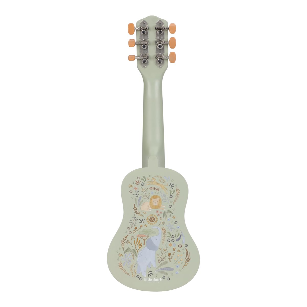 Bērnu koka ģitāra, zaļa, Wooden Guitar Safari Friends, Little Dutch, ld7470
