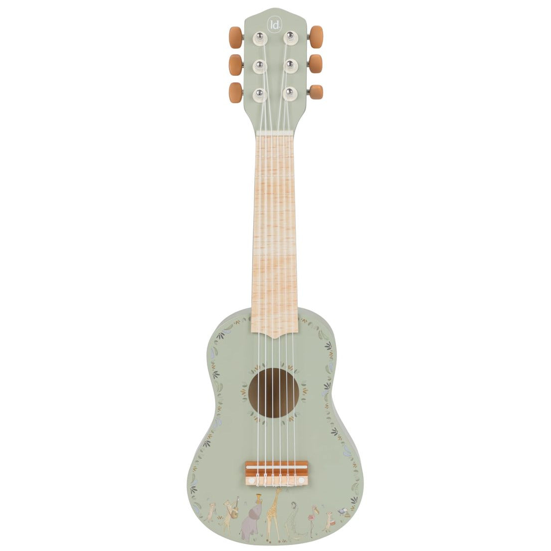 Bērnu koka ģitāra, zaļa, Wooden Guitar Safari Friends, Little Dutch, ld7470