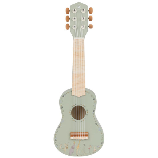 Bērnu koka ģitāra, zaļa, Wooden Guitar Safari Friends, Little Dutch, ld7470