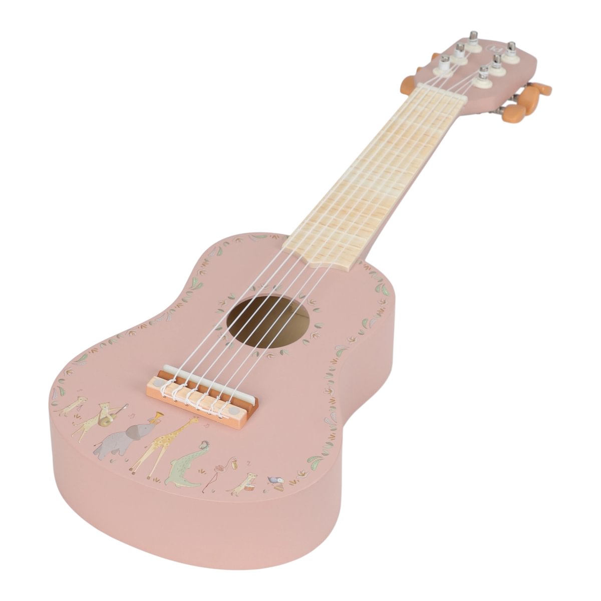 Bērnu koka ģitāra, rozā, Wooden Guitar Safari Friends, Little Dutch, ld7471