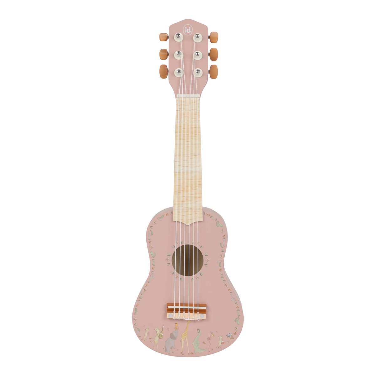 Bērnu koka ģitāra, rozā, Wooden Guitar Safari Friends, Little Dutch, ld7471