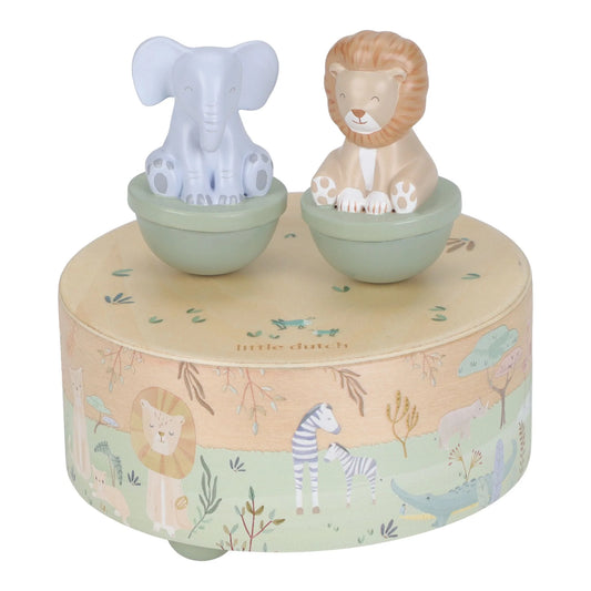 Uzgriežamā mūzikas kastīte Safari Friends Music Box, Little Dutch, LD7489