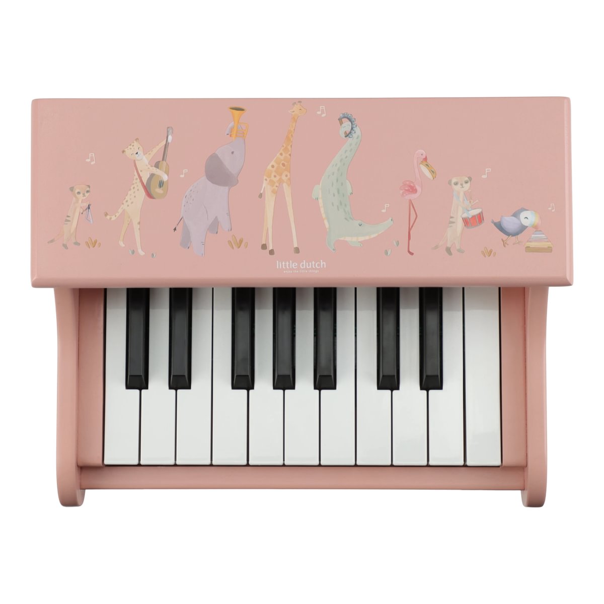 Bērnu klavieres rozā, koka, Wooden Piano, Safari Friends, Little Dutch, ld7477
