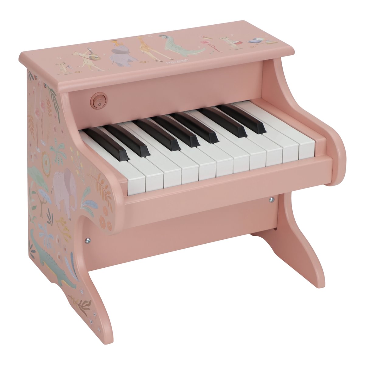 Bērnu klavieres rozā, koka, Wooden Piano, Safari Friends, Little Dutch, ld7477