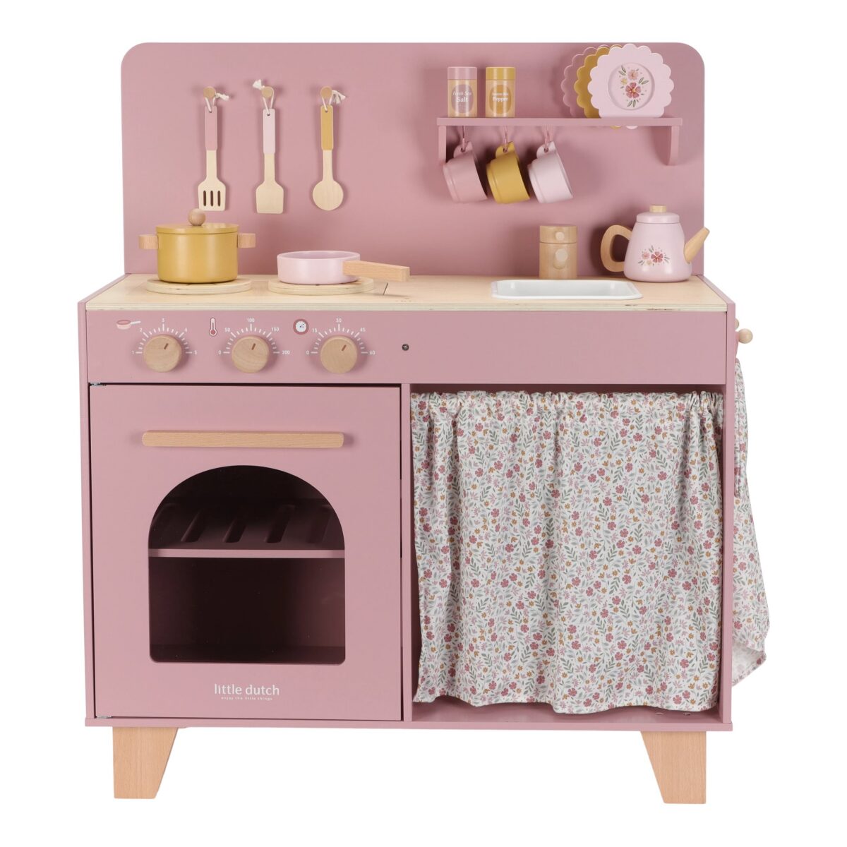 Bērnu rotaļu koka virtuve ar skaņu, Wooden Play Kitchen Sound, Little Dutch, ld2501