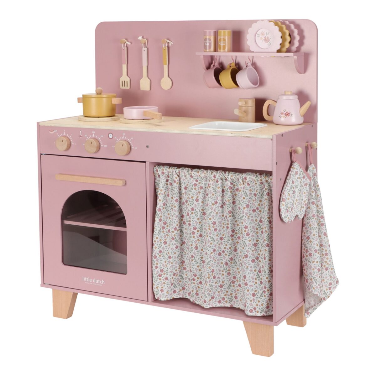 NEW Bērnu rotaļu koka virtuve ar skaņu, Wooden Play Kitchen Sound, Little Dutch, ld2501
