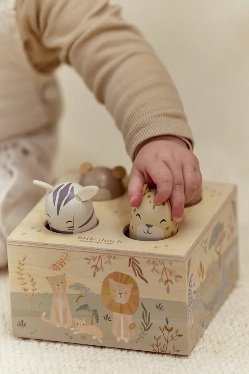 Koka izlecošie dzīvnieciņi Safari Friends, Pop-up Toy, Little Dutch