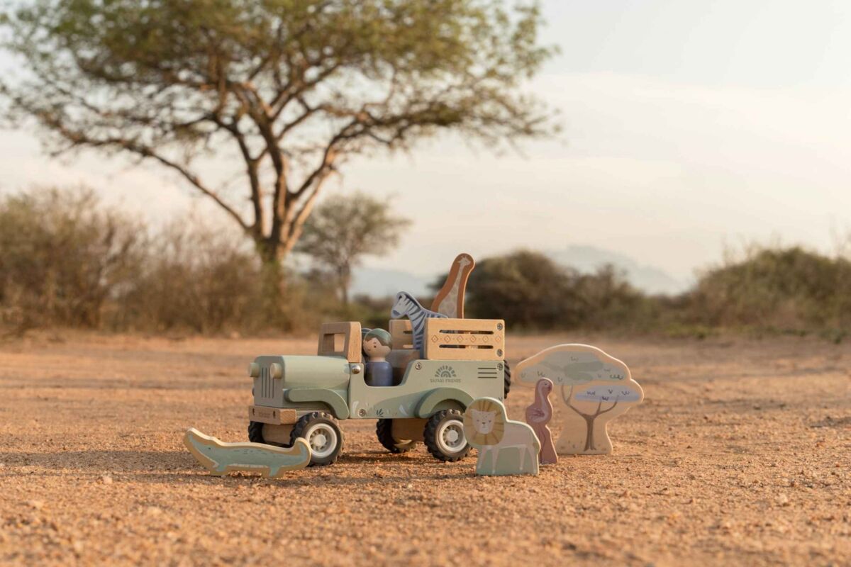 Koka safari auto komplekts, Wooden Safari Car, Little Dutch, LD7482