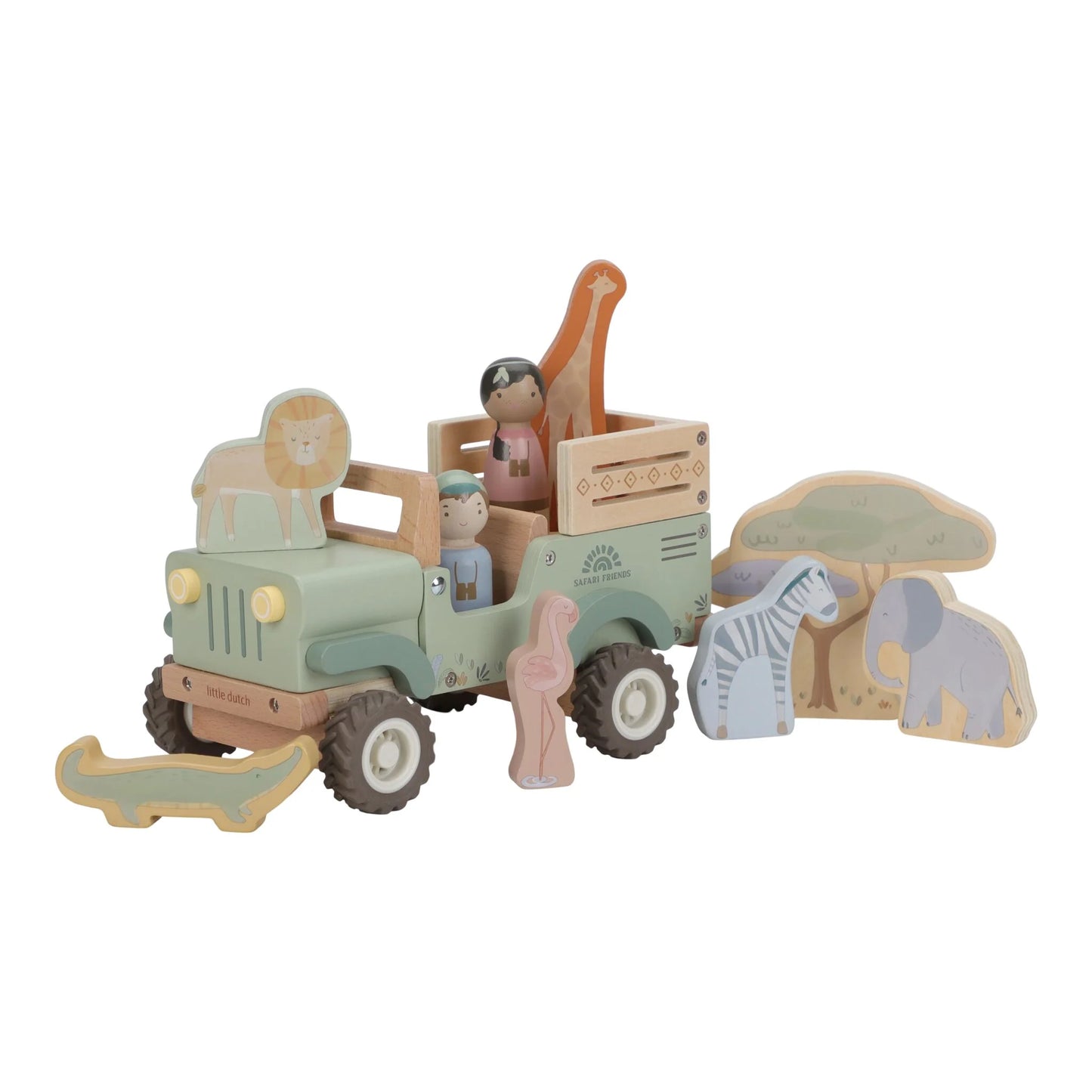 Koka safari auto komplekts, Wooden Safari Car, Little Dutch, LD7482