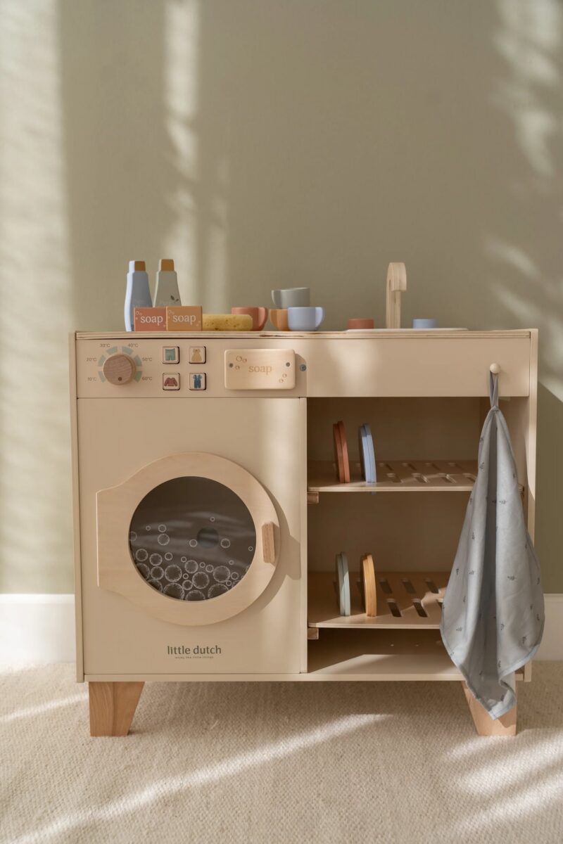 koka veļas mašīna bērniem, Wooden Washing Machine, Little Dutch