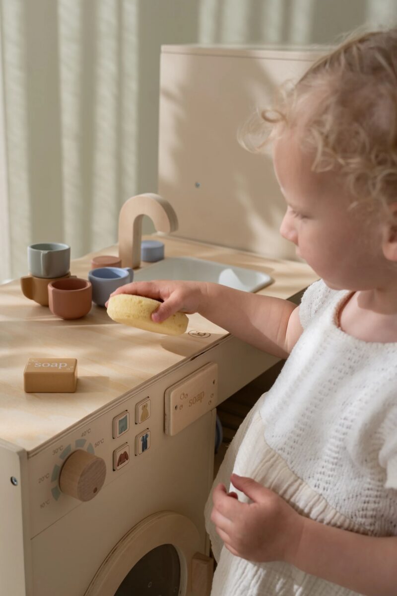 koka veļas mašīna bērniem, Wooden Washing Machine, Little Dutch