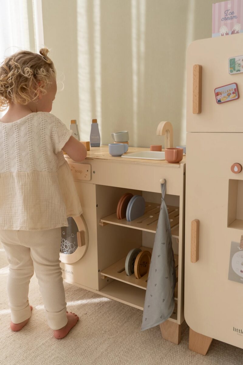 koka veļas mašīna bērniem, Wooden Washing Machine, Little Dutch