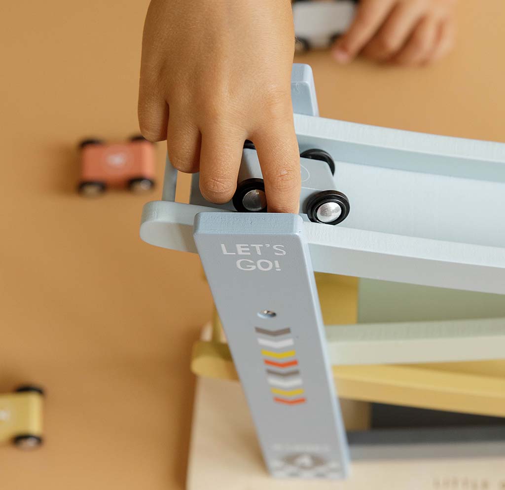 Koka mašīnu trase zila, Little Dutch Ramp Racer blue, 7008
