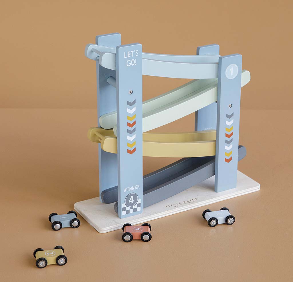 Koka mašīnu trase zila, Little Dutch Ramp Racer blue, 7008
