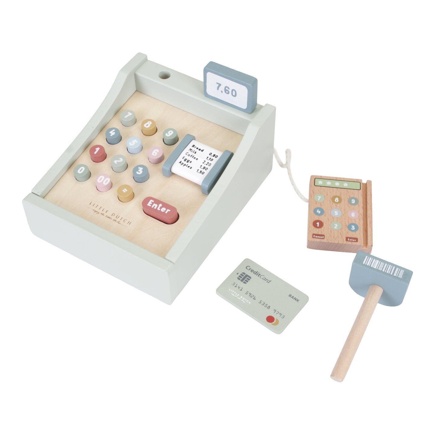 Rotaļu koka kases aparāts, Little Dutch, Cash register, 7082