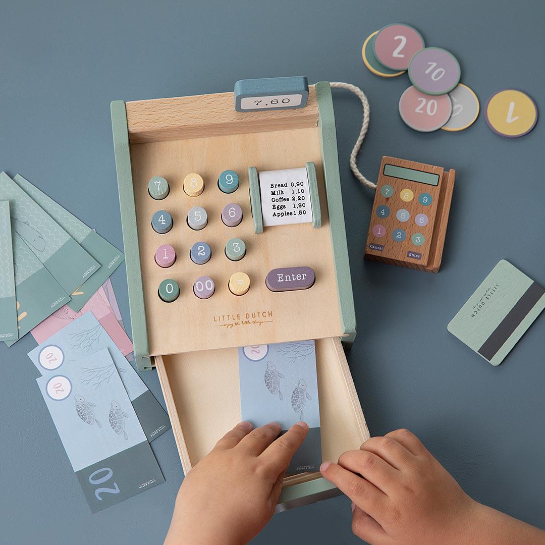 Rotaļu koka kases aparāts, Little Dutch, Cash register, 7082