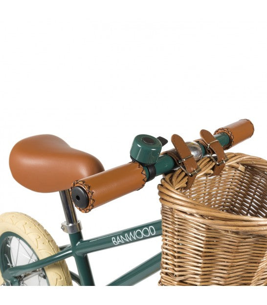 Banwood skrejritenis ar pītu groziņu, First Go Green, Balance bike, zaļš