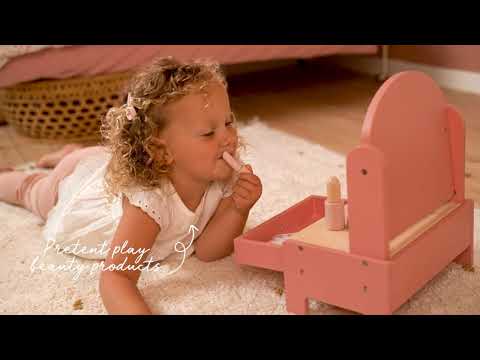 Video - Bērnu, koka kosmētikas galdiņš, Little Dutch Vanity Table, 7062